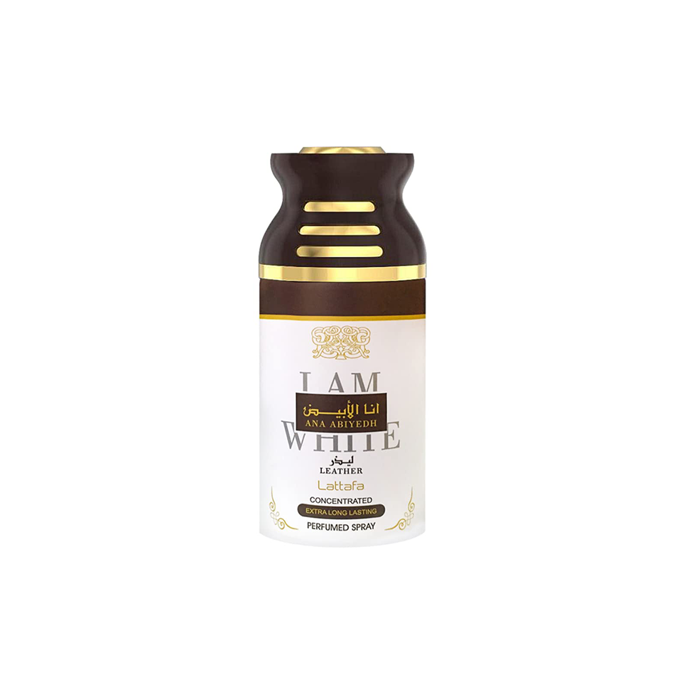 Lattafa Ana Abiyedh Leather I Am White Deodorant  for Men & Women 200ml