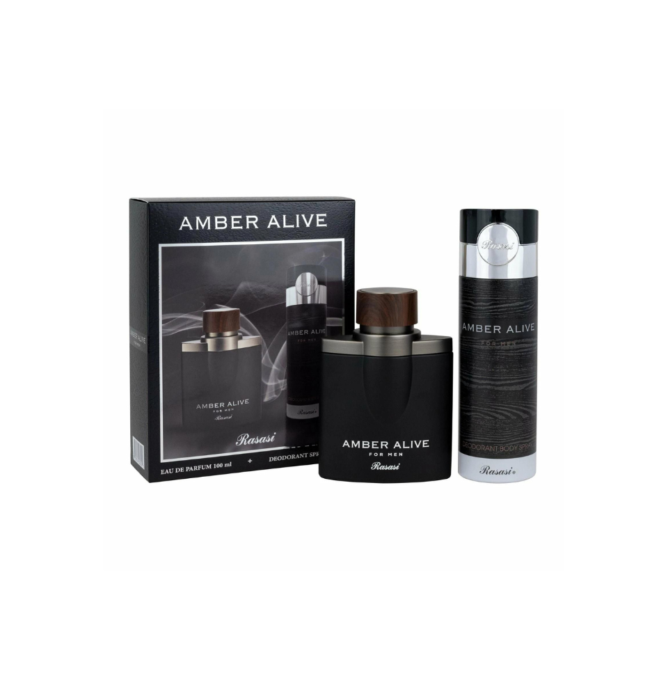 Rasasi Amber Alive Eau De Parfum 100ml For Men Gift Set