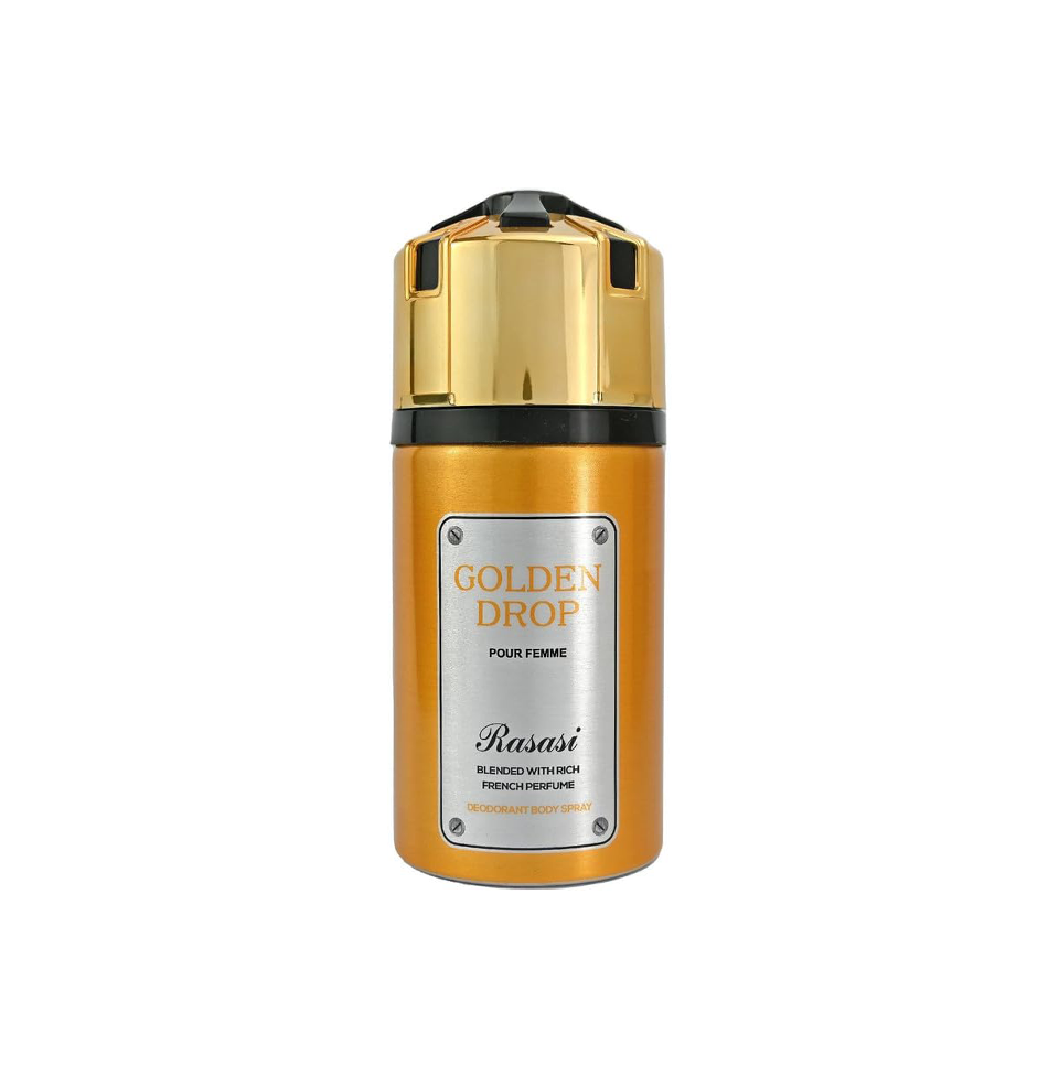 Rasasi Golden Drop Deodorant Spray 250ml For Woman