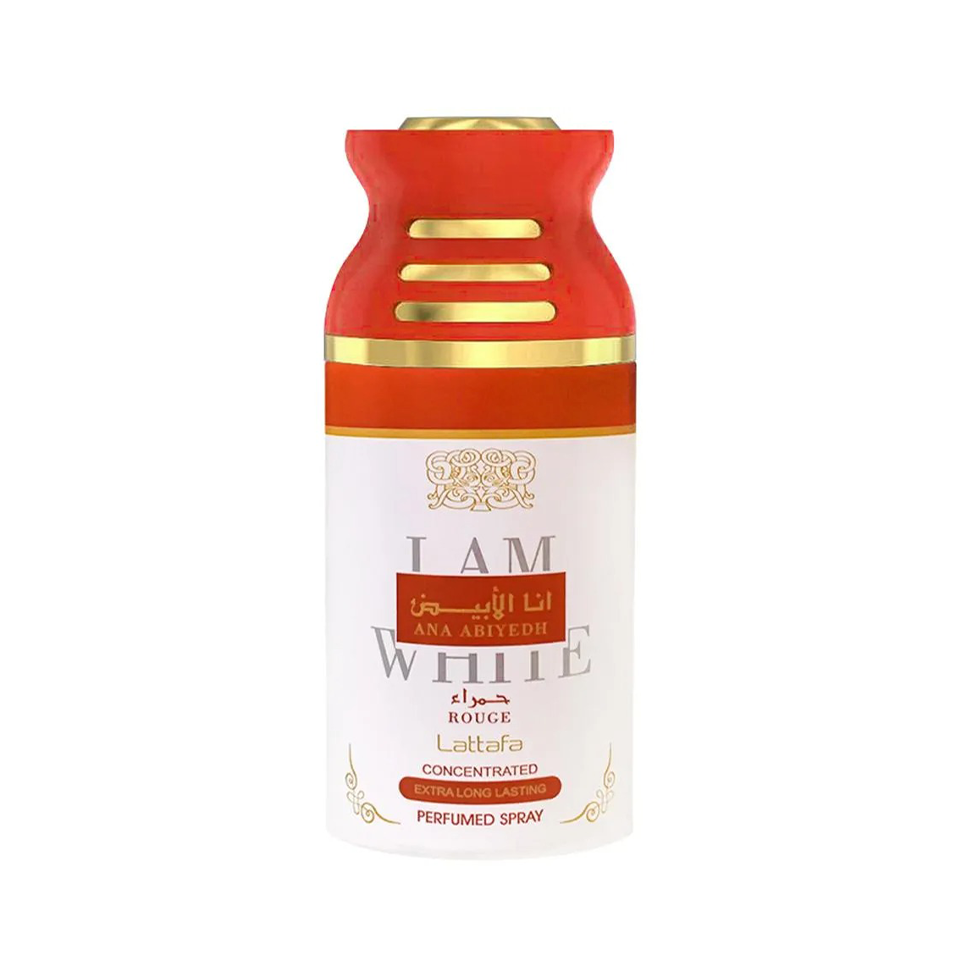 Lattafa Ana Abiyedh I am White Rouge Deodorant Body Spray for Unisex 250ml Pack of 2