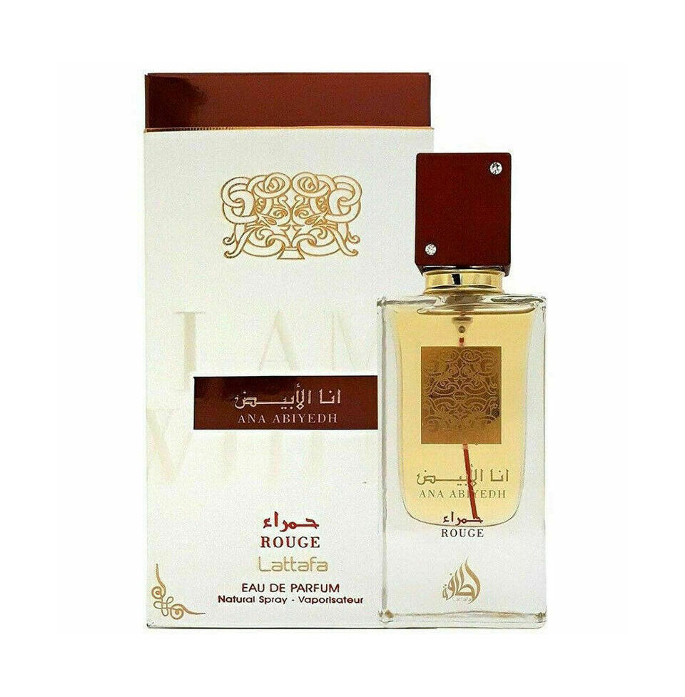 Lattafa ana abiyedh rouge 60ml arabian vetivar bergamot amber edp perfume
