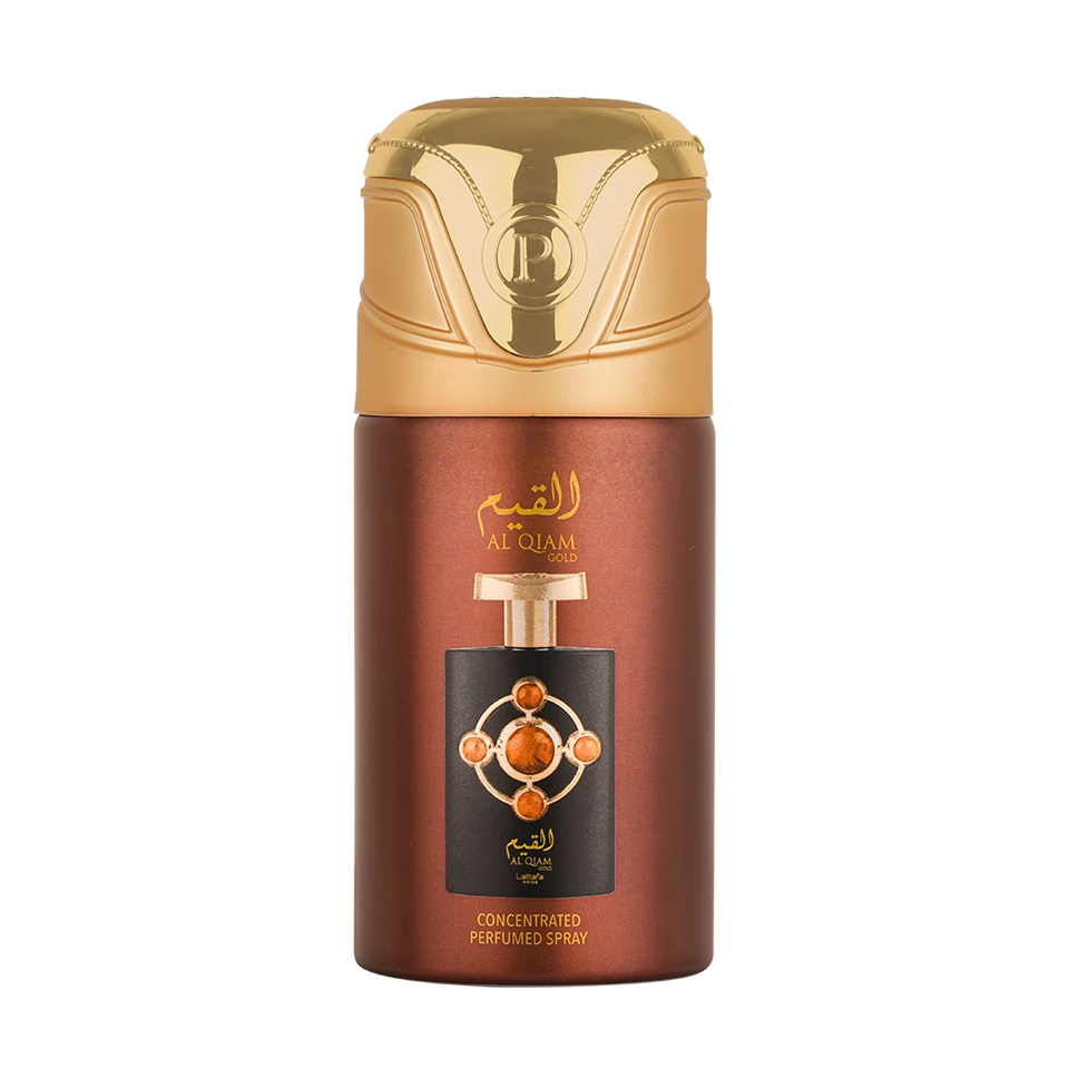 Lattafa Pride Al Qiam Gold Deodorant Body Spray for Unisex 250ml Pack of 2