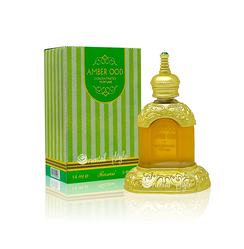 Rasasi AMBER OUDH Concentrated Perfume Oil 14 ml By Rasasi Perfume Unisex attar.